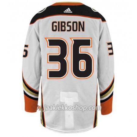 Miehille NHL Anaheim Ducks Pelipaita JOHN GIBSON 36 Adidas Valkoinen Authentic